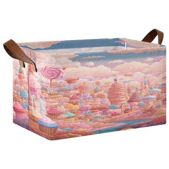Folding Iron Frame Storage Basket Mediumx1 Storage Basket Open Home Storage Bins Shelf Baskets Storage Box Large Foldable Candy Land Tower Sweets