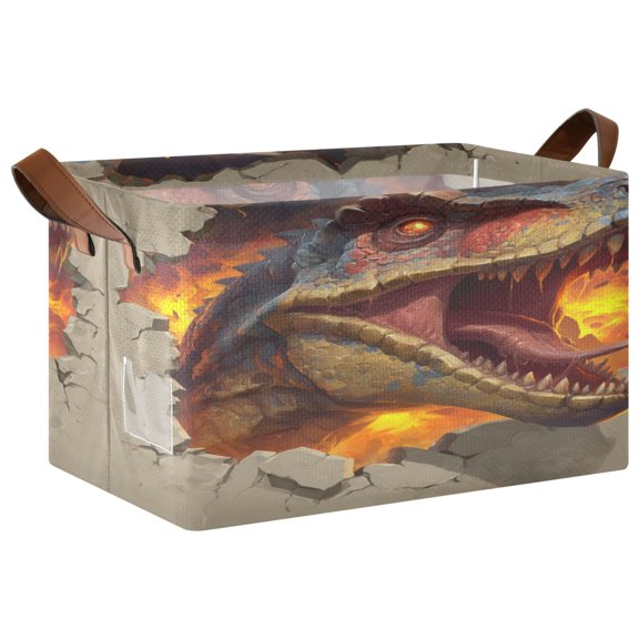 Folding Iron Frame Storage Basket Mediumx1 Storage Basket Open Home Storage Bins Shelf Baskets Storage Box Large Foldable Dinosaur Icon Design