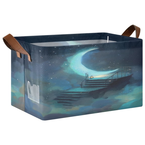 Folding Iron Frame Storage Basket Mediumx1 Storage Basket Open Home Storage Bins Shelf Baskets Storage Box Large Foldable Moon Staircase
