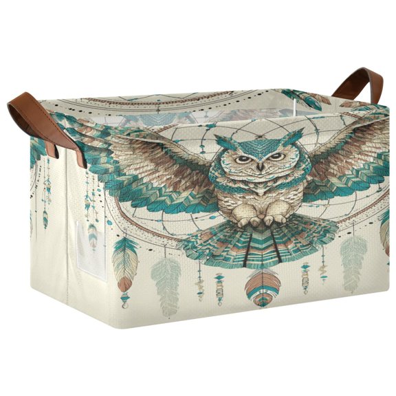 Folding Iron Frame Storage Basket Mediumx1 Storage Basket Open Home Storage Bins Shelf Baskets Storage Box Large Foldable Owl Wings Perched
