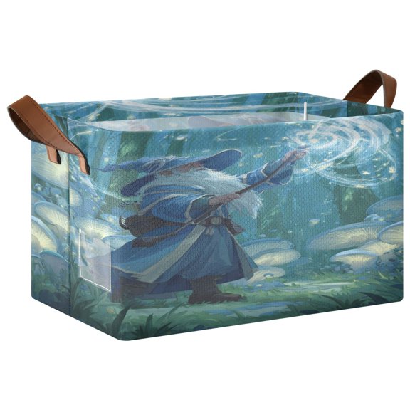 Folding Iron Frame Storage Basket Mediumx1 Storage Basket Open Home Storage Bins Shelf Baskets Storage Box Large Foldable Wizard Casting Forest Magic