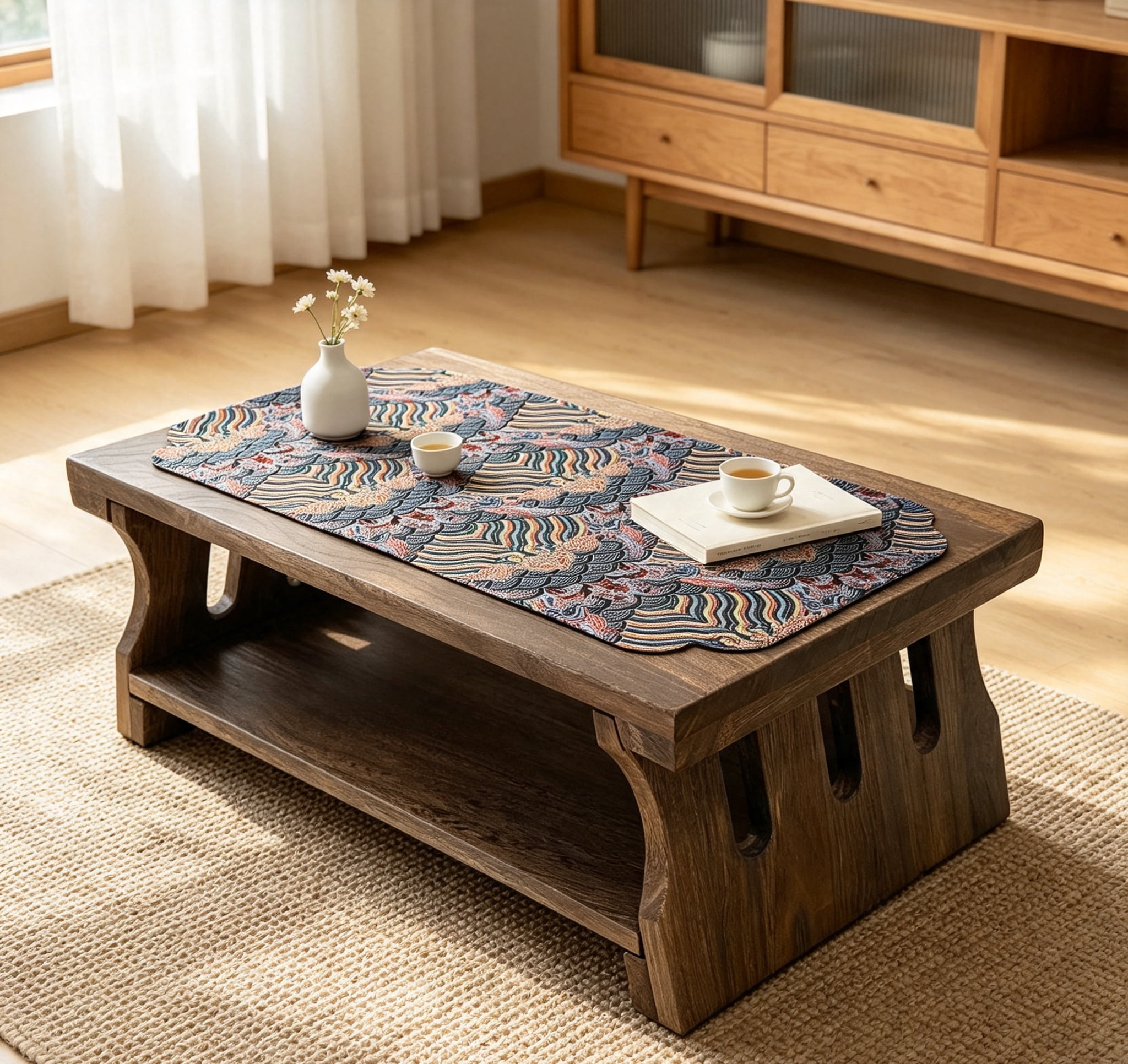 Folding Japanese Small Floor Table – Meditation & Altar Table, Low ...
