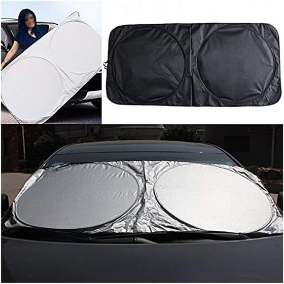 Folding Jumbo Car Window Sunshade Auto Visor Windshield Block Cover UV Rays Sun Protector Sunshade Universal Car Sun Shade for Side and Rear Window Baby Safty