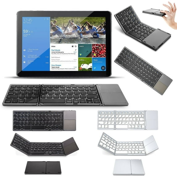Folding Keyboard under $5! CQCYD Folding Bluetooth Keyboard, Wireless Portable Touchpad Mini Layout Foldable Design, Universal Compatibility for Tablet Smartphone