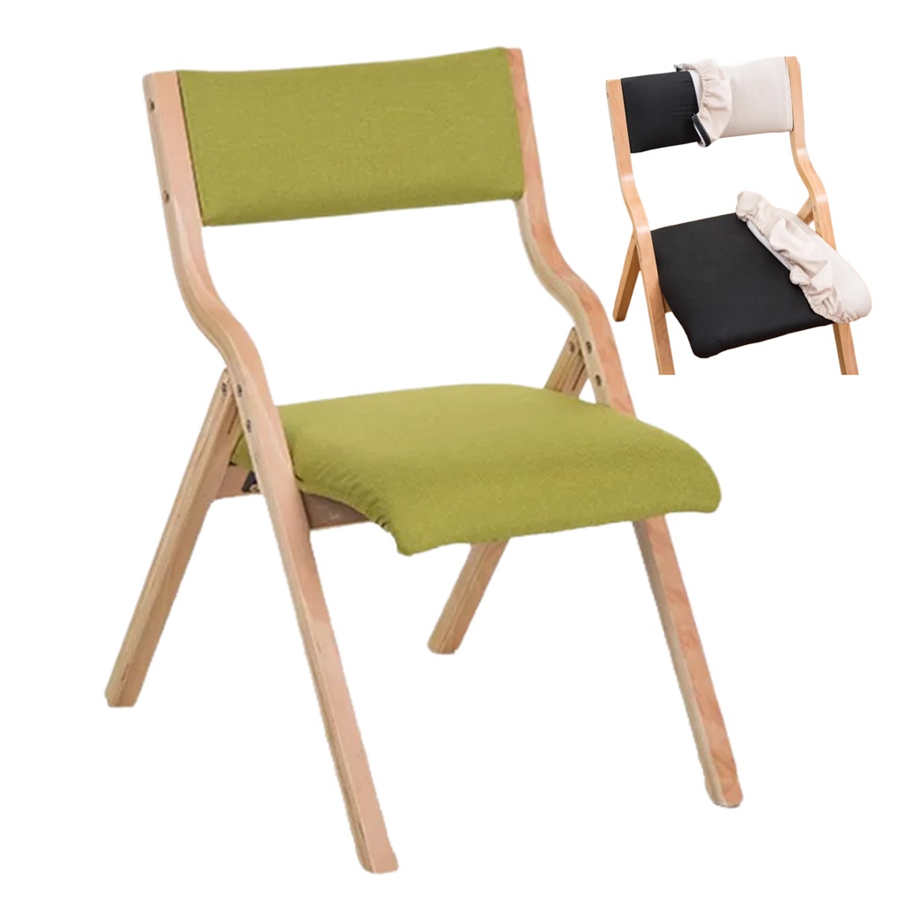 Folding Kitchen Chiars Wooden Stackable Dining Chair with Padded Seats ...