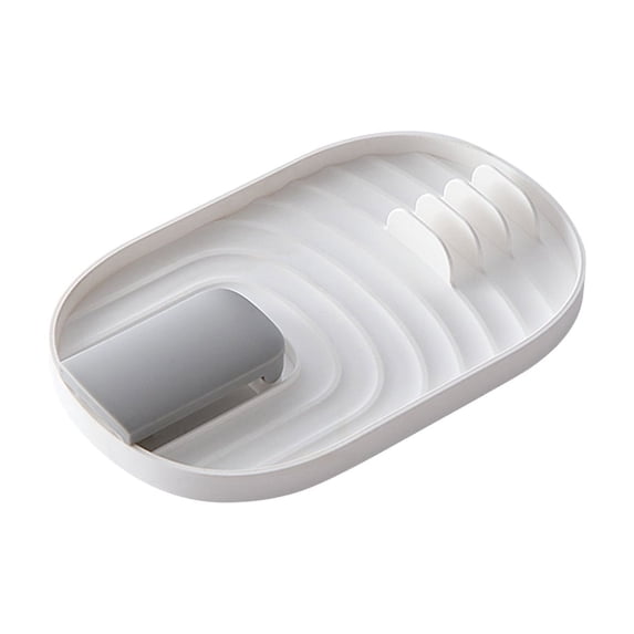 Folding Kitchen Utensil Storage Rack with Lid Holder and Drip Tray for Spatulas, Chopsticks, and Spoons