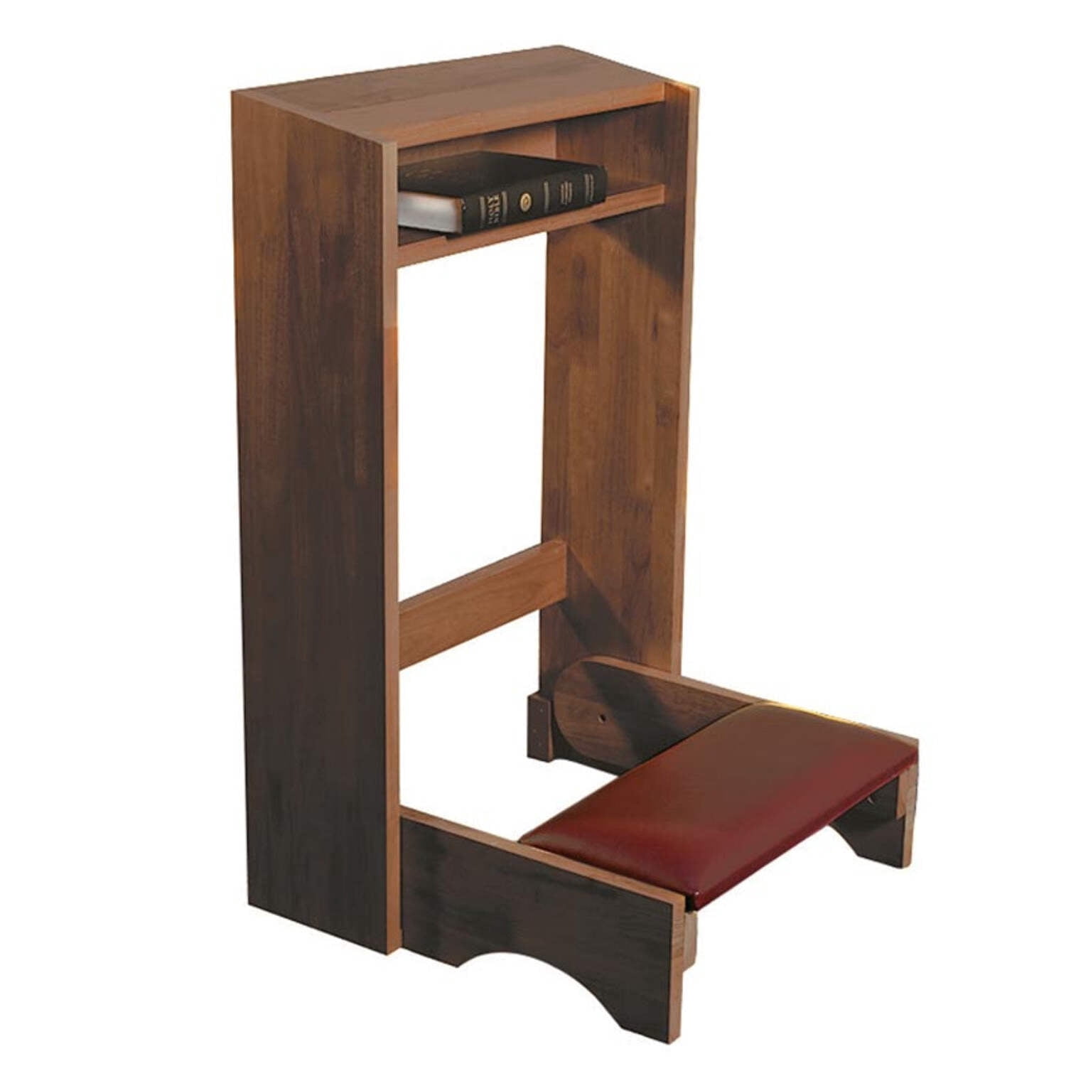 Autom Church Travel Wood Folding Prayer Kneeler, 20"D x 20"W x 1"H, Walnut