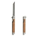 thumbnail image 1 of Folding Knife, Czzoypi Quick Opening Stainless Steel Camping Knife, 3CR13 Rust-Resistant Leather Handle Multipurpose Outdoor Tool with Pocket Clip, 1 of 2