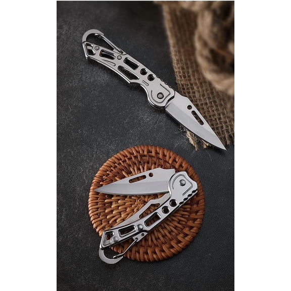Folding Knife2Pcs Mini Keychain Knife Men's and Women's Pocket Knife Used for Cutting Rope, Paper Boxes and Fruits Easy to Carry Daily. Closed Length 3.15Inch/8cm