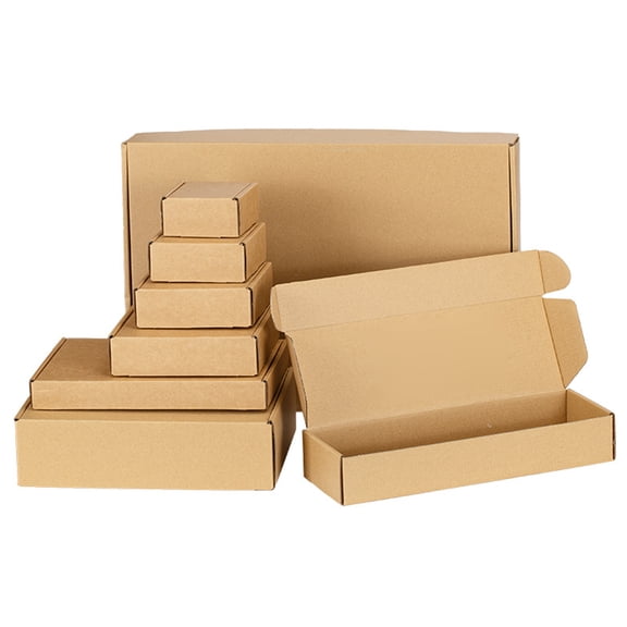 Folding Kraft Mailing Boxes, Extra Hard Corrugated Paper Shipping Containers, Over 11.8in Length Packaging for E-commerce, Durable Protective Gift Boxes