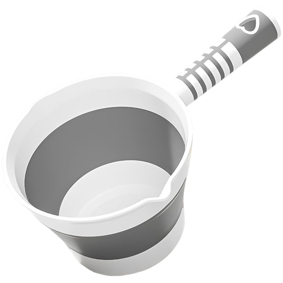 Folding Ladle, Collapsible Water Dipper with Heart-Shaped Hanging Handle, Portable Ladle and Water Scoop for Home Kitchen Bathroom, Outdoor Camping Travel Car Wash, Space-Saving One-Press Design