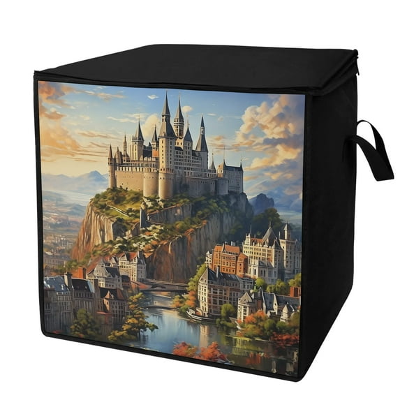 Folding Large Storage Bag Vintage Castle torage Box Dustproof Waterproof Durable Storage Container Storage Bag