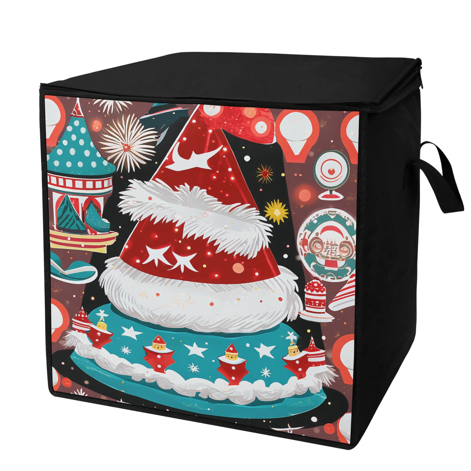 Folding Large Storage BagHappy Christmas Storage Box Dustproof Durable ...