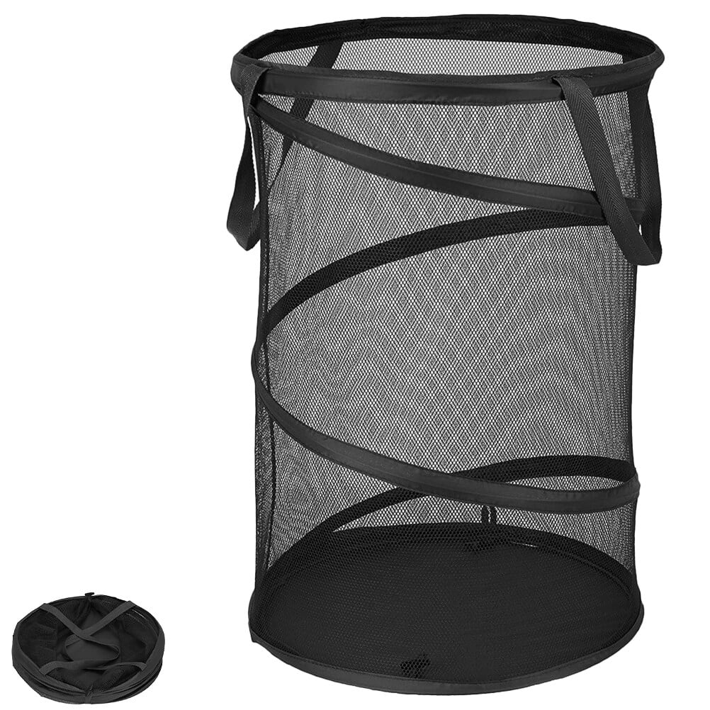 Folding Laundry Basket Collapsible Hamper Clothes Baskets Cylindrical