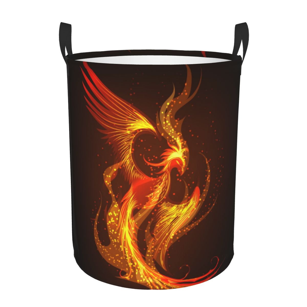 Folding Laundry Basket Flaming Phoenix Rising From The Ashes Round ...
