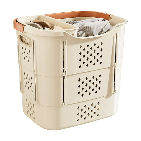 Folding Laundry Basket, Large Capacity Dirty Clothes Hamper with Handles, Collapsible Storage Organizer for Bathroom and Home Use