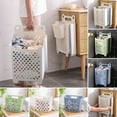 thumbnail image 1 of Folding Laundry Basket Large Capacity | Wall Mounted Bathroom Organizer | Portable TPR Storage for Clothes Towels | Rectangular Space-Saving Bin | 1 Included, 1 of 4