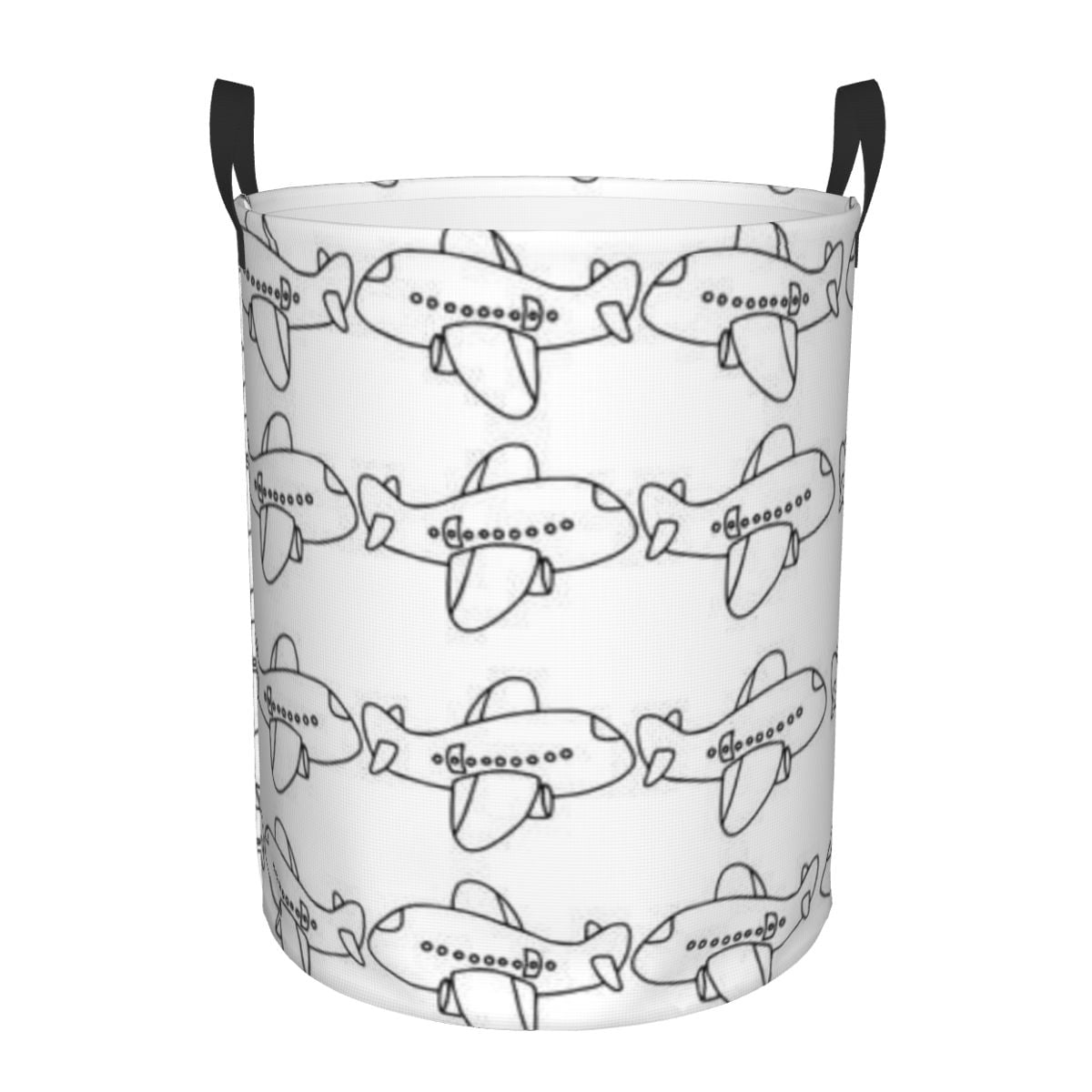 Folding Laundry Basket Plane Round Storage Bin Large Hamper Collapsible ...