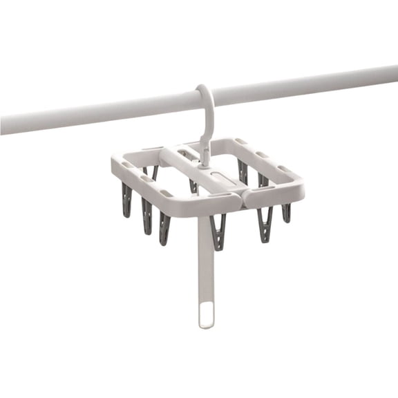 Folding Laundry Drying Rack with Multi Clips Space Saving Underwear Socks Hanger for Student Dormitory Balcony Closet Home Storage Gray