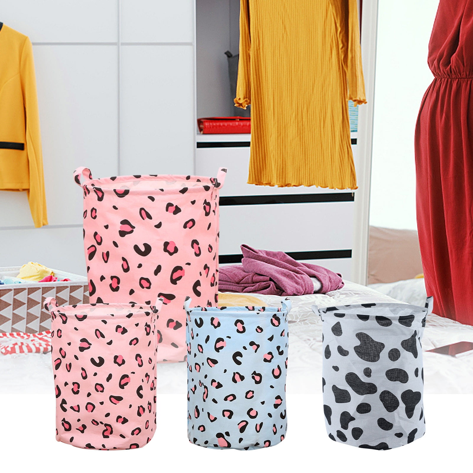 Folding Laundry Hamper Basket Collapsible Fabric Storage Organizer for ...