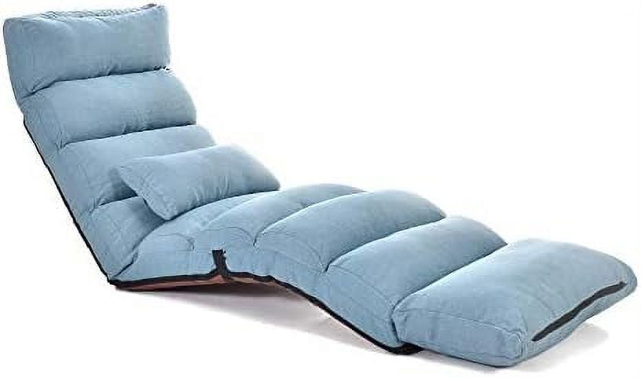 Folding Lazy Sofa Chair Lounge Chair with Pillows and Footrests Floor