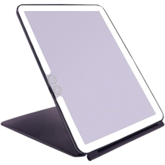 Folding Lighted Makeup Mirror with 72 LEDs 3 Colors Light Modes USB Rechargable 1800mA Portable Ultra Thin Compact Vanity Mirror Dimmable Travel Mirror