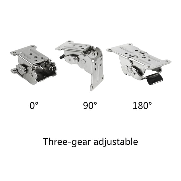 Folding Lock Hinge, 0/90/180 Adjustable Locking Support Bracket for Table Leg, Furniture Extension & Foldable Cabinet