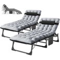 Folding Lounge Chair with Mattress 4 Position Adjustable Folding