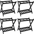 Folding Luggage Rack for Guest Room 4Pack Luggage Stand Double Tiers