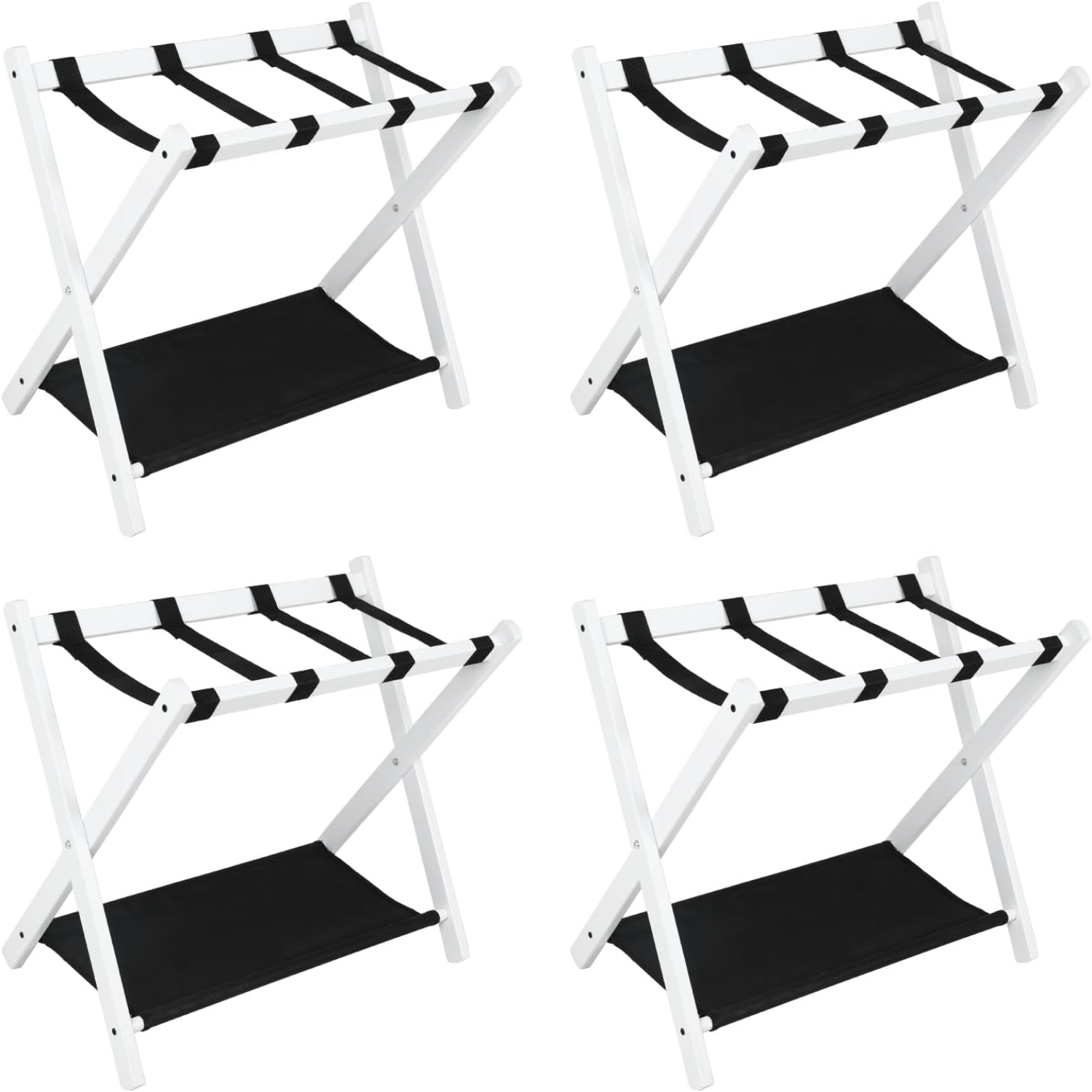Folding Luggage Rack for Guest Room 4Pack Luggage Stand Double Tiers
