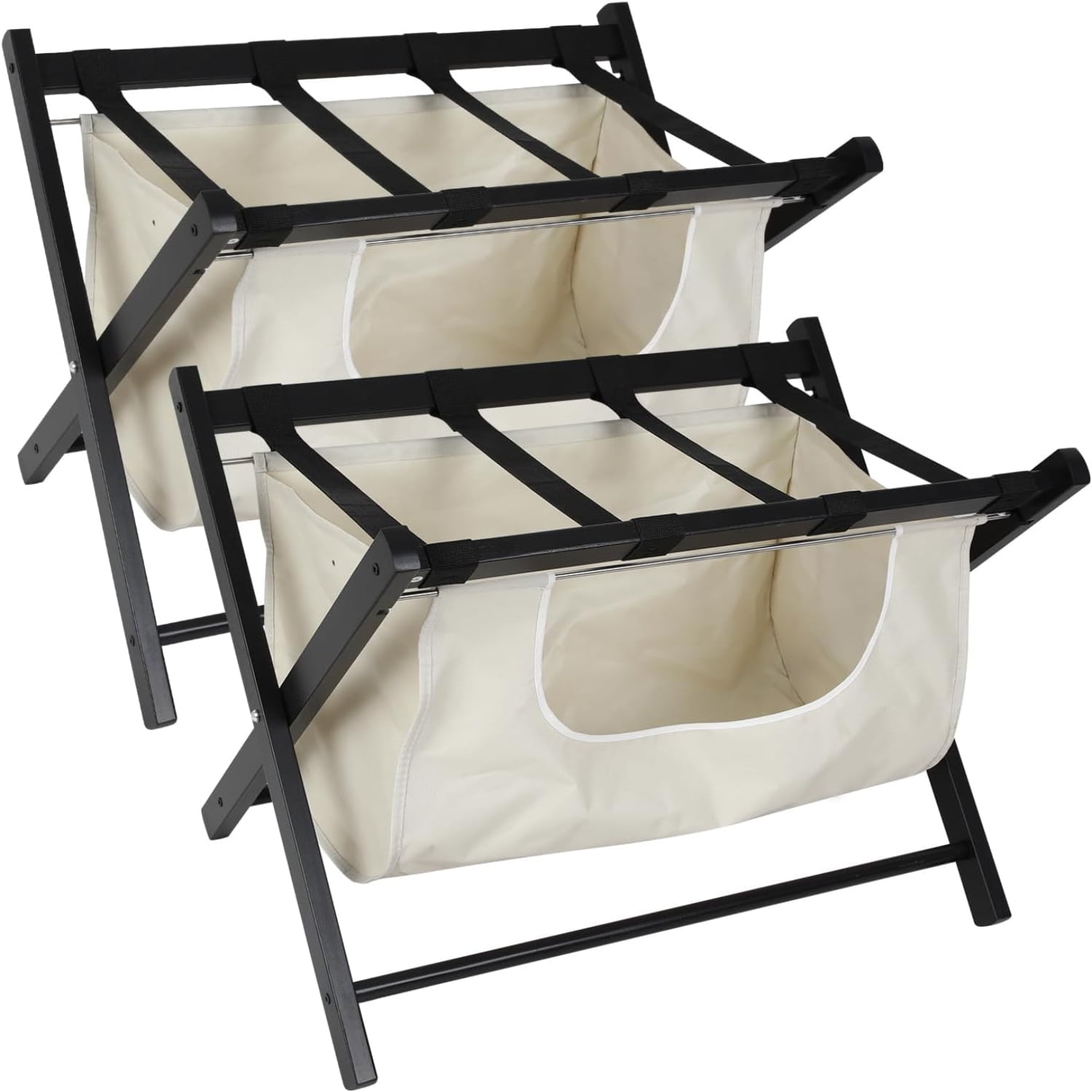 Folding Luggage Rack for Guest Room 4Pack Luggage Stand Double Tiers