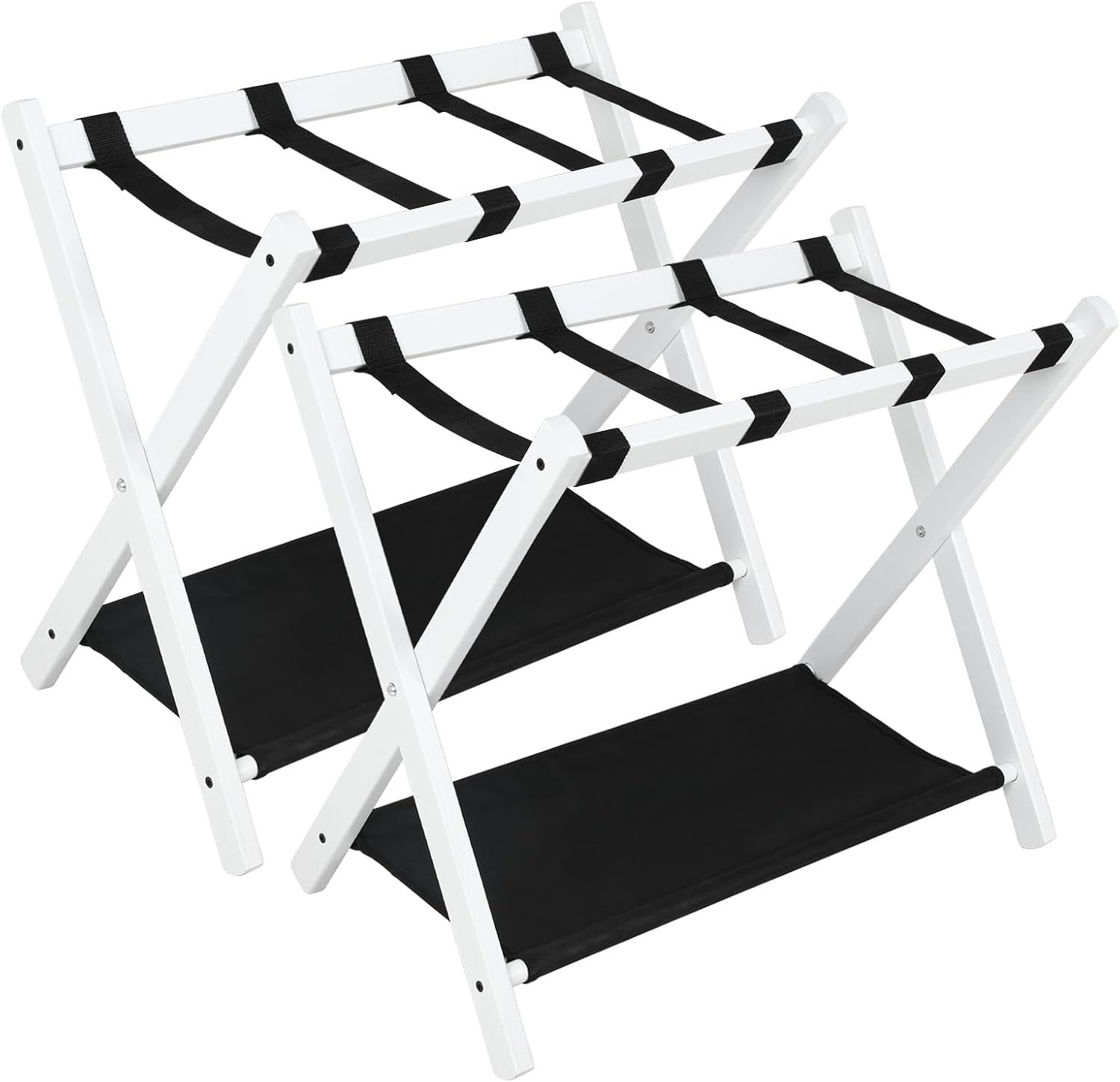Folding Luggage Rack for Guest Room 4Pack Luggage Stand Double Tiers