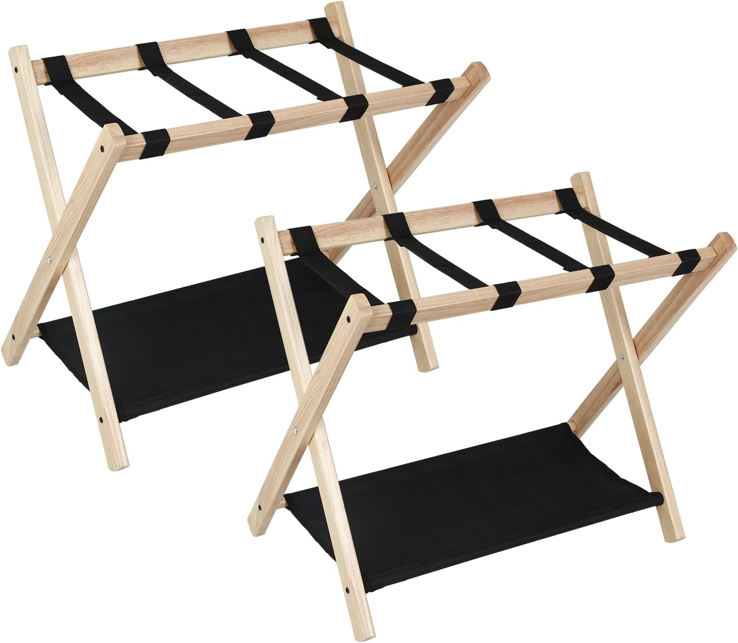 Folding Luggage Rack for Guest Room 4Pack Luggage Stand Double Tiers