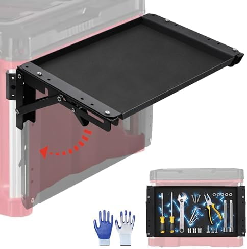 2-Pack Folding Magnetic Side Table For Milwaukee Packout – Durable Tool Tray, Scratch-Resistant, Rust-Proof Bracket