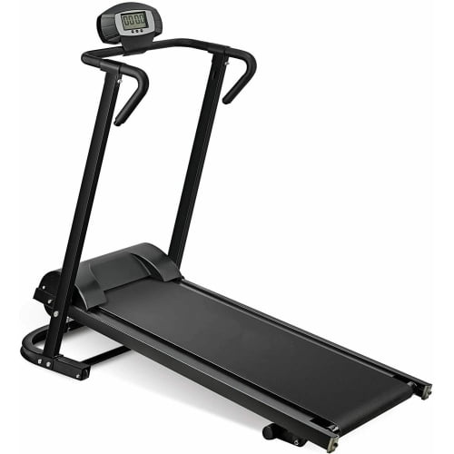 Folding Manual Walking Treadmill, Non-Electric Treadmill with Armrests ...