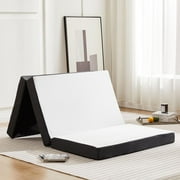 Simenmax Folding Mattress 4 Inch Tri Folding Memory Foam Mattress, Portable Trifold Mattress Topper with Breathable Cover, Foldable Floor Mattress Guest Bed for Camping, Travel, Twin