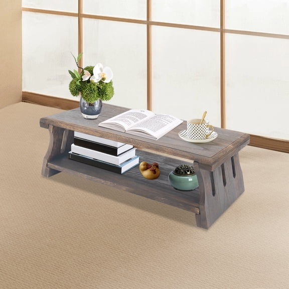 Folding Meditation Table, Altar Table, Low Coffee Table for Sitting on The Floor 60x30x20 cm