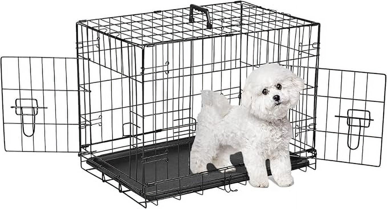 Folding Metal Wire Dog Crate, 24-Inch Durable, Foldable, Collapsible ... - Portable Dog Crate With Detachable Parts