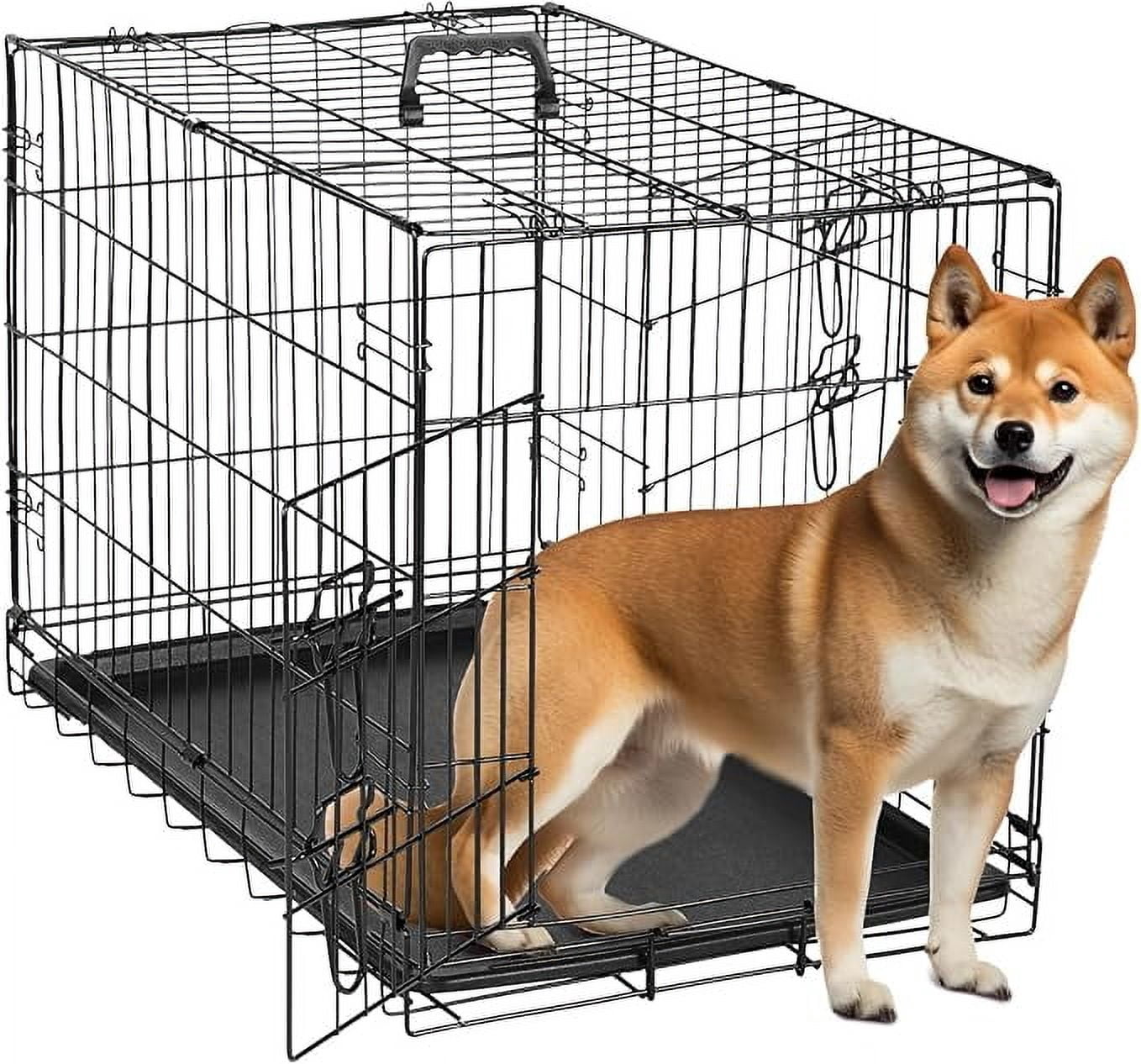 Picture of Folding Metal Wire Dog Crate, 30-Inch Durable, Foldable, Collapsible ...