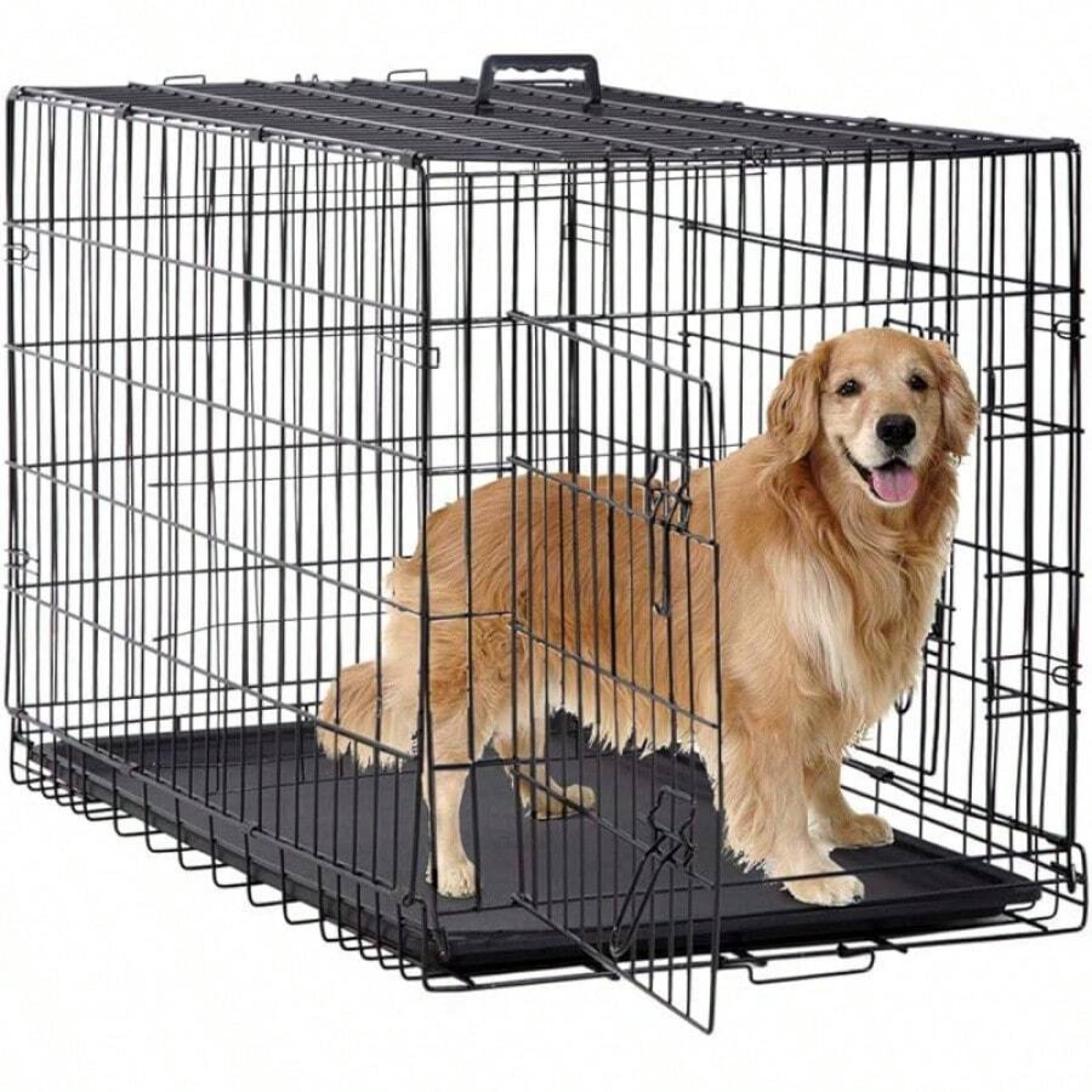 Folding Metal Wire Dog Crate For Large Dogs Double Door Photo Inspiration