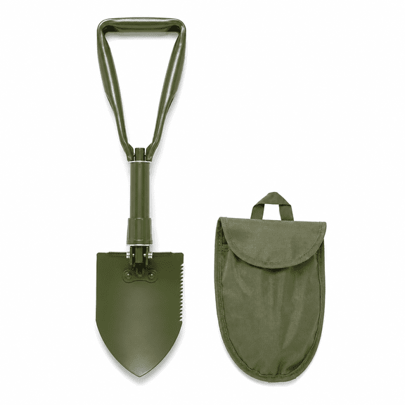 Folding Military Shovel, Heavy Duty 45 Carbon Steel Entrenching Tool with Dual Handles, Detachable Tactical Survival Spade for Camping, Off-Roading & Gardening, Tactical Gunmetal Gray