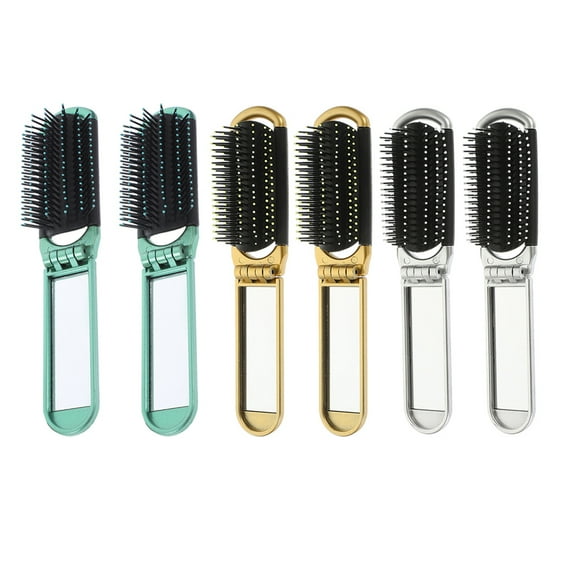Milisten Gold Foldable Hair Brush for Women 6Pcs