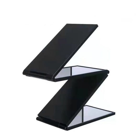 Folding Mirror Tetrahedral With Plastic Frame For Home Office Vanity Tabletop Use