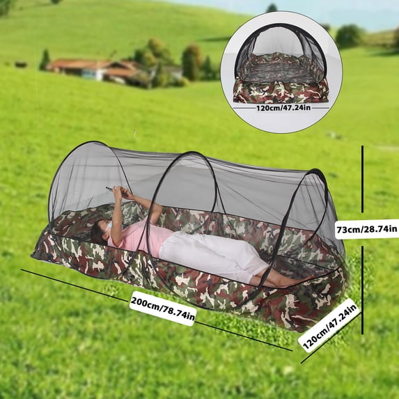Folding Mosquito Net Bed Tent, Portable Camping Screen Net with Fine Mesh, Easy Setup, Breathable Ventilation, Insect Protection for Adults and Kids, Outdoor Backyard Travel A