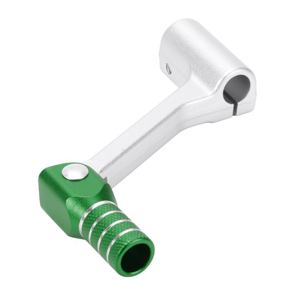 Folding Motorcycle Gear Shifter Lever for Bosuer Cheetah Aluminum Alloy Pedal Shift Lever Arm Siver Tone Green Head with Silver Tone Ring