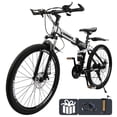 thumbnail image 1 of Folding Mountain Bike, Shimano 21 Speed, 26 Inch Adult Bicycle Dual Disc Brake Foldable Bike for Men Womens, 1 of 10
