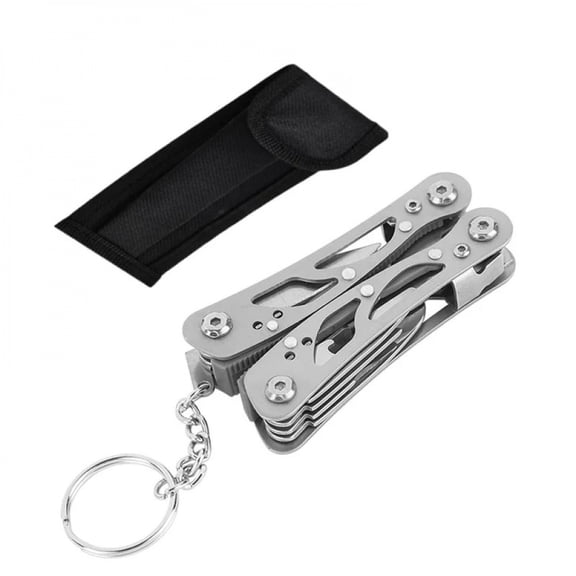 Folding Multi Tool Pliers Stainless Steel Portable Pocket Camping Survival Tool with Keychain and Sheath