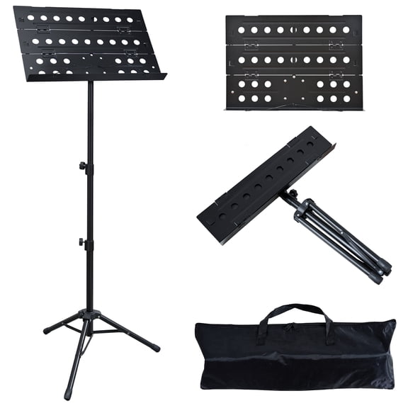 Folding Music Stand for Sheet Music, Adjustable 17.8"-57.1" Portable Tripod Stand with Carry Bag