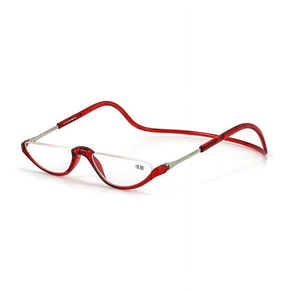Folding Reading Glasses Half Frame Magnetic Closure Neck Hanging Readers Lightweight Portable PC Frame TAC Lenses for