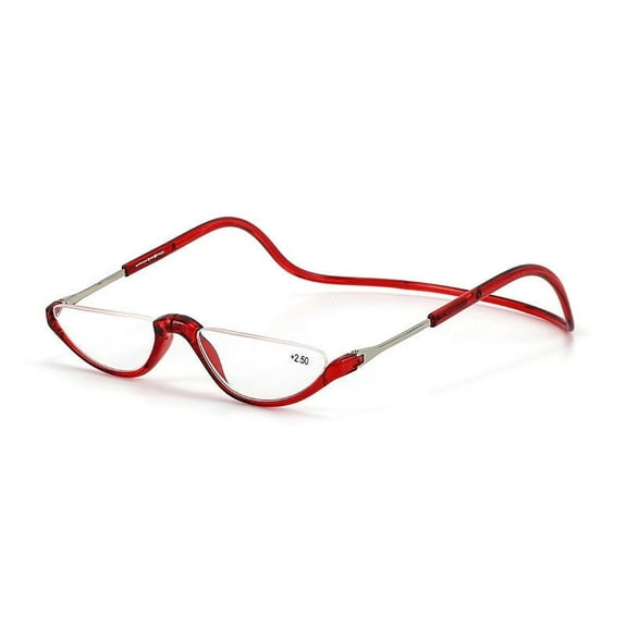 Folding Reading Glasses Half Frame Magnetic Closure Neck Hanging Readers Lightweight Portable PC Frame TAC Lenses for